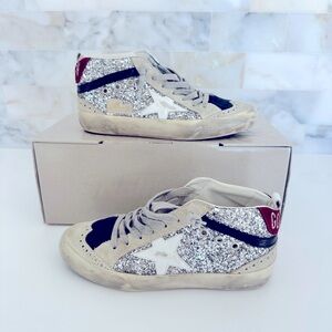 Golden Goose Midstar 36 Navy Silver Glitter Original Box